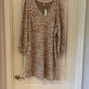 Anthropologie‎ Gold Sequin V-Neck Sheath Dress